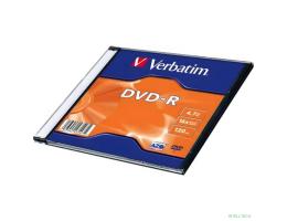 Verbatim  Диски DVD-R Verbatim 16-x, 4.7 Gb, (Slim Case) [43547] (отпускать поштучно)