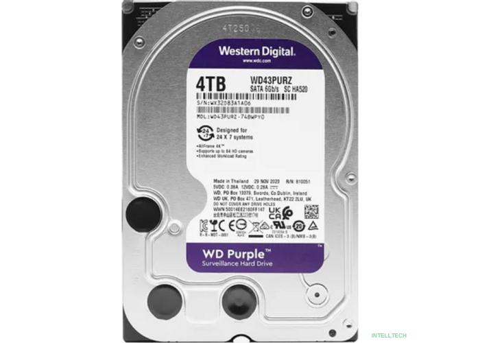 4TB WD Purple (WD43PURZ) {Serial ATA III, 5400- rpm, 256Mb, 3.5