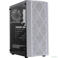 Powercase CMRMW-L4 Корпус Rhombus X4 White, Tempered Glass, Mesh, 4x 120mm 5-color LED fan, белый, ATX  (CMRMW-L4)