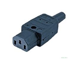 Hyperline CON-IEC320C13 Разъем IEC 60320 C13 220В 10A на кабель (плоские контакты внутри разъема), прямой