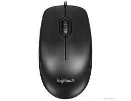 910-006652/910-005006/910-005003 Мышь Logitech M100(M100r) Dark Ret {темно-серая/черная, оптическая, 1000dpi, USB, 1.8м}