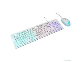 Dialog Проводной игровой набор KMGK-1707U WHITE Gan-Kata - клавиатура + опт. мышь с RGB подсветкой