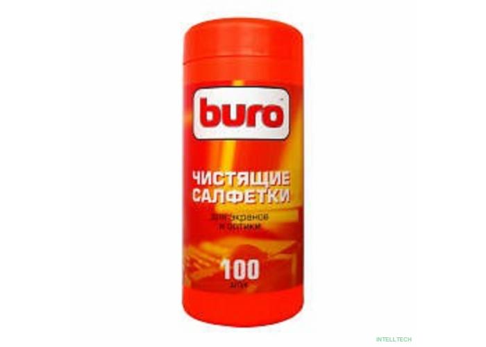 Туба с чистящими салфетками BURO BU-Tscreen, для экранов и оптики, 100шт. [817439]