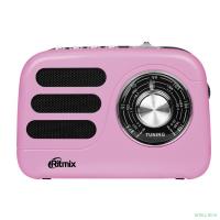 RITMIX RPR-033 PINK {Радиоприёмник порт 3хдиапазонный FM/AM/SW, Bluetooth v.5.3, воспр. с USB и с карт памяти micro SD (до 32Gb),  динамик 52мм 5 Вт 4 Ом}