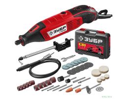 ЗУБР "МАСТЕР" Гравер [ЗГ-160 КН41] {220В, 160 Вт, 3.2 мм, 15000-35000 об/мин, набор насадок, цанг и державок, гибкий вал, штатив, 41 предмет, кейс}