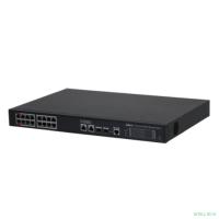 DAHUA DH-S4220-16GT-190 16-портовый гигабитный управляемый коммутатор с PoE, уровень L2, 16xRJ45 1Gb PoE, 2xRJ45 1Gb, 2xSFP 1Gb, суммарно до 190Вт, коммутация 56 Гбит/с, MAC-таблица 8к