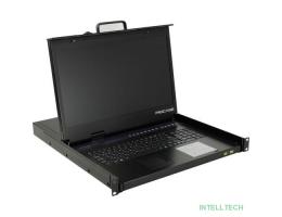 ProCase E1908HD Консоль однорельсовая , КВМ 8 порт, LCD 19'', single rail console KVM 8 port, LCD D-Sub, USB, разрешение 1920*1080, 8 кабелей