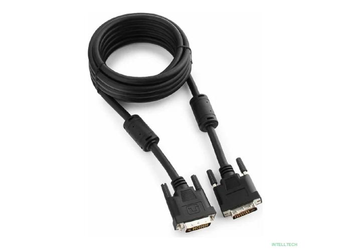 Кабель DVI-D dual link Gembird/Cablexpert , 25M/25M, 3.0м, черный, экран, феррит.кольца, пакет (CC-DVI2-BK-10)