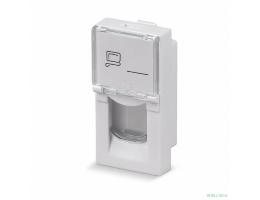 Rexant (03-0160) Вставка Mosaic 22,5x45, на 1 порт с прозрачной шторкой и увеличенным окном маркировки, белая