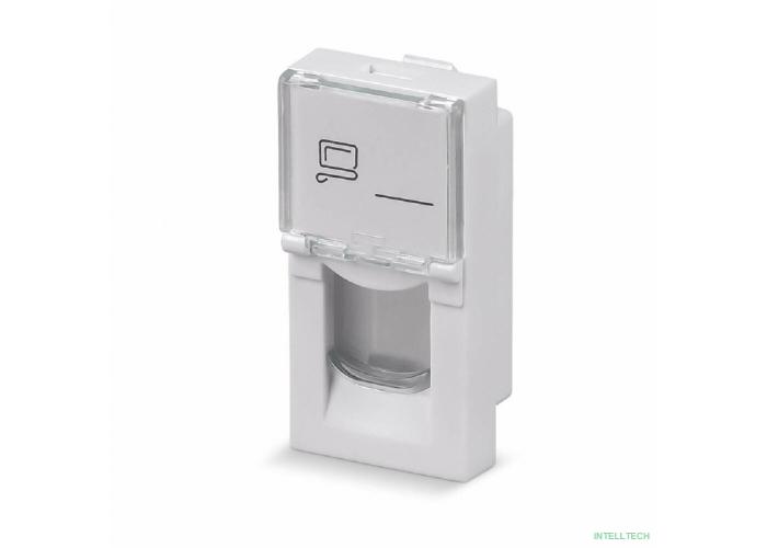 Rexant (03-0160) Вставка Mosaic 22,5x45, на 1 порт с прозрачной шторкой и увеличенным окном маркировки, белая