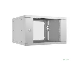 Cabeus WSC-05D-6U55/45 Шкаф телекоммуникационный настенный 19" 6U, серия LIGHT разборный, дверь стекло, цвет серый