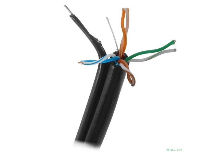 5bites Кабель FS5500-305APE-M витая пара FTP/SOLID/5E/CCAG/PE/BLACK/OUTDOOR/MESSENGER/DRUM/305M