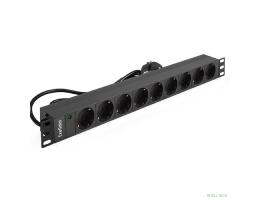 Exegate EX280850RUS Блок розеток ExeGate ServerPro PDU-19H904 Al-9S-EU2.5, 19",1U,алюм, 9Schuko, евровилка, 2.5м