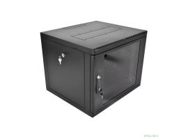 ЦМО Шкаф телекоммуникационный настенный разборный 9U (600 х 520), съемные стенки, дверь стекло, черный(ШРН-М-9.500-9005)