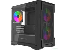 Powercase Корпус Mistral Micro X3B ARGB, Tempered Glass, 3x 120mm ARGB PWM Fan, чёрный, mATX  (CMMXB-A3)