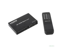 ORIENT HSP0204HN-2.0, HDMI матричный переключатель/разветвитель 2->4 с аудиовыходами, UHD 4K/60Гц (3840x2160), HDR, HDMI 2.0, HDCP 2.2, пульт ДУ, внешний БП 5В/2A, метал.корпус (33266)