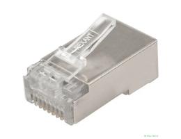 Rexant (06-0082-A10) Разъем сетевой LAN на кабель, штекер 8Р8С (RJ-45), под обжим, в экране, 10шт.