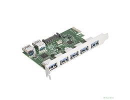 Exegate EX283717RUS Контроллер EXE-317 PCI-E 2.0, 5*USB3.0 ext + 2*USB3.0 int, разъем доп.питания (OEM)