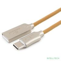 Cablexpert Кабель USB 2.0 CC-P-USBC02Gd-1M AM/Type-C, серия Platinum, длина 1м, золотой, блистер	