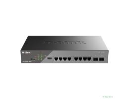 D-Link DSS-200G-10MP/A1A Настраиваемый L2 коммутатор с 8 портами 10/100/1000Base-T и 2 портами 1000Base-X SFP (8 портов PoE 802.3af/at, PoE-бюджет 130 Вт, дальность до 250 м)  