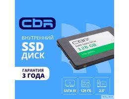 CBR SSD-128GB-2.5-LT22, Внутренний SSD-накопитель, серия "Lite", 128 GB, 2.5", SATA III 6 Gbit/s, SM2259XT, 3D TLC NAND, R/W speed up to 550/520 MB/s, TBW (TB) 64