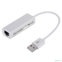 Bion Переходник с кабелем USB A - RJ45, 100мб/с, длинна кабеля 10 см, белый [BXP-A-USBA-LAN-100]