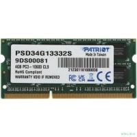 Patriot DDR3 SODIMM 4GB PSD34G13332S (PC3-10600) 1333MHz 