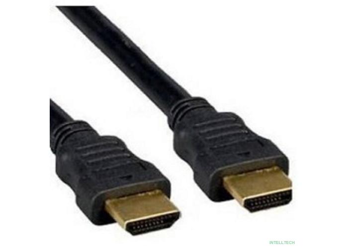 Кабель HDMI Cablexpert CC-HDMI4F-1M, 19M/19M, v2.0, медь, позол.контакты, экран, плоский кабель, 1м, черный, пакет