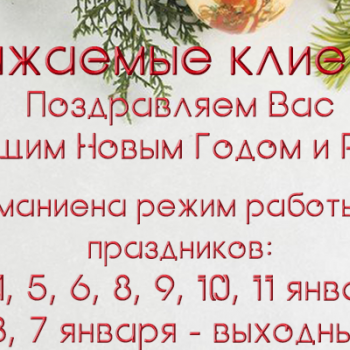 График работы в новогодние праздники 2026