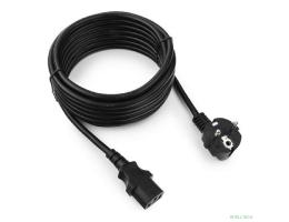 Cablexpert Кабель питания 5м, Schuko- C13, 3х1кв.мм, черный, с заземлением, пакет (PC-186-1-5M)