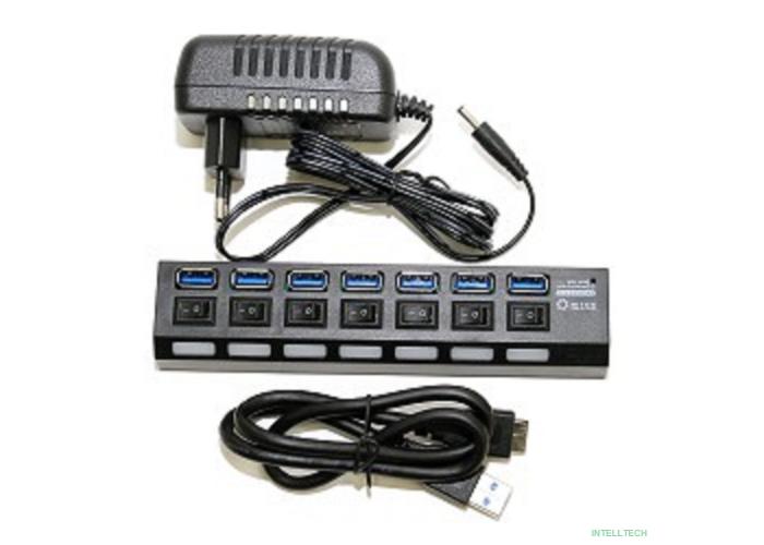 5bites HB37-303PBK Концентратор 7*USB3.0 / БП 5В-2А / 1.2M / BLACK