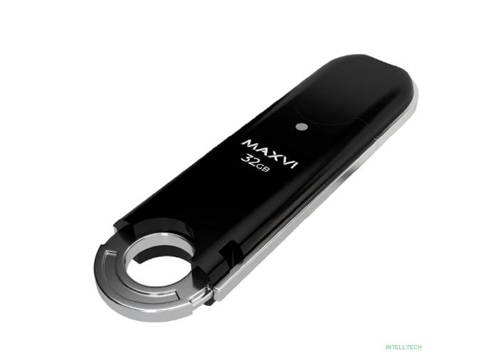 Maxvi USB Drive 32GB P2  32GB black, монолит с колпачком, ABS пластик, USB 2.0