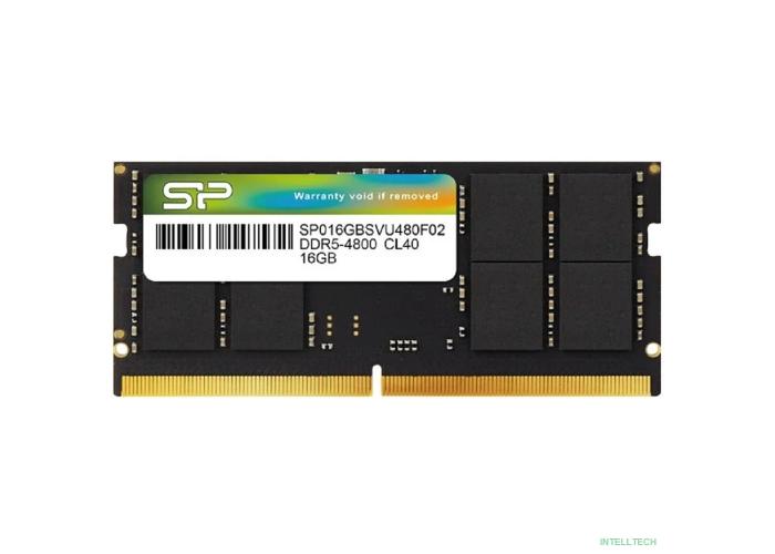 Память DDR5 16GB 4800MHz Silicon Power SP016GBSVU480F02 RTL PC5-38400 CL40 SO-DIMM 262-pin 1.1В kit single rank Ret
