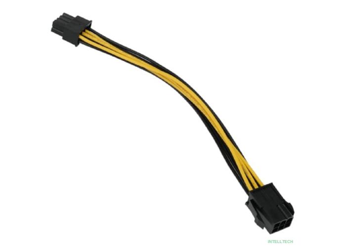 Кабель-удлинитель питания PCIe Cablexpert PCIe 6pin(F) / PCIe 8pin(M), медь, 20см, пакет (CC-PSU-68-20CM)