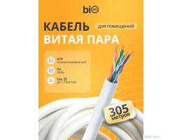 Кабель витая пара Bion BCL-U5510-181 U/UTP, кат.5e, 4x2x0,51 мм AWG 24, медь, одножильный, PVC, для внутренней прокладки, 305м, серый