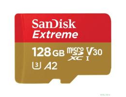 Micro SecureDigital 128GB SanDisk microSDXC Class 10 UHS-I A2 C10 V30 U3 Extreme 190MB/s [SDSQXAA-128G-GN6MN]