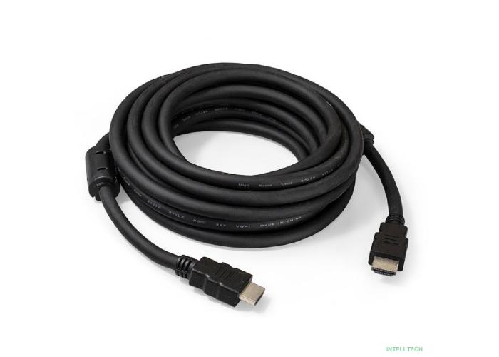 Exegate EX287725RUS Кабель HDMI ExeGate EX-CC-HDMI2-5.0F (19M/19M, v2.0, 5м, 4K UHD, Ethernet, ферритовые кольца, позолоченные контакты)