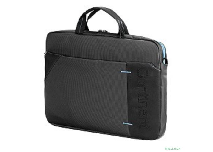 Сумка Continent  CC-205 GB(нейлон, серый, с голубой отстрочкой, 15,6'')