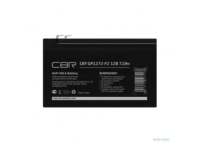 CBR Аккумуляторная VRLA батарея CBT-GP1272-F2 (12В 7.2Ач), клеммы F2