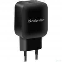 Defender Сетевой адаптер 2xUSB, 5V/2.1А, черный, пакет (EPA-13) (83840)