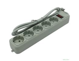 Exegate EX266862RUS Сетевой фильтр Exegate SP-5-1.5G (5 розеток, 1.5м, евровилка, светло-серый)
