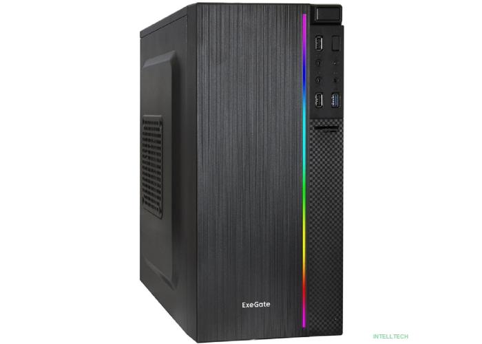 Exegate EX287885RUS Корпус Minitower ExeGate mEVO-9302-RGB-600W-12 (mATX,600NPX 12см,2USB+USB3.0, HD аудио,черн/RGB)