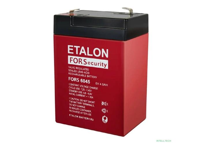 ETALON Аккумулятор FORS 6045 (6 В 4,5 Ач,Нож F1 (Faston))
