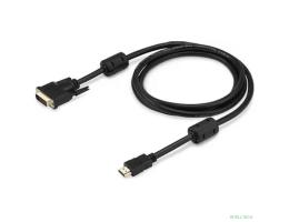 Кабель интерфейсный HDMI-DVI Buro HDMI-19M-DVI-D-1.8M 1.8м, феррит.кольца, черный