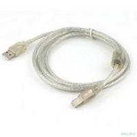 Cablexpert Кабель USB 2.0 Pro, AM/BM, 1,8м, экран, феррит.кольцо, прозрачный (CCF-USB2-AMBM-TR-6)