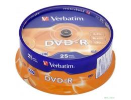 Verbatim  Диски DVD-R   4.7Gb 16-х, 25шт, Cake Box (43522)