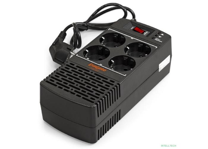Exegate EP285937RUS Стабилизатор ExeGate Power AD5000-600 (600VA/300W, диапазон 150...280В, 4 евророзетки)