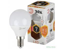 ЭРА Б0020548 Лампочка светодиодная STD LED P45-7W-827-E14 E14 / Е14 7Вт шар теплый белый свет  	