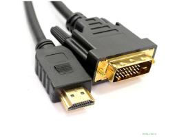 Bion Кабель HDMI - DVI-D 19M/19M, двунаправленный, экран, позолоченные контакты, 1.8 м, черный [BXP-CC-HDMI-DVI-018]