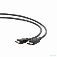 Кабель DisplayPort-HDMI Gembird/Cablexpert  1м, 20M/19M, черный, экран, пакет(CC-DP-HDMI-1M)